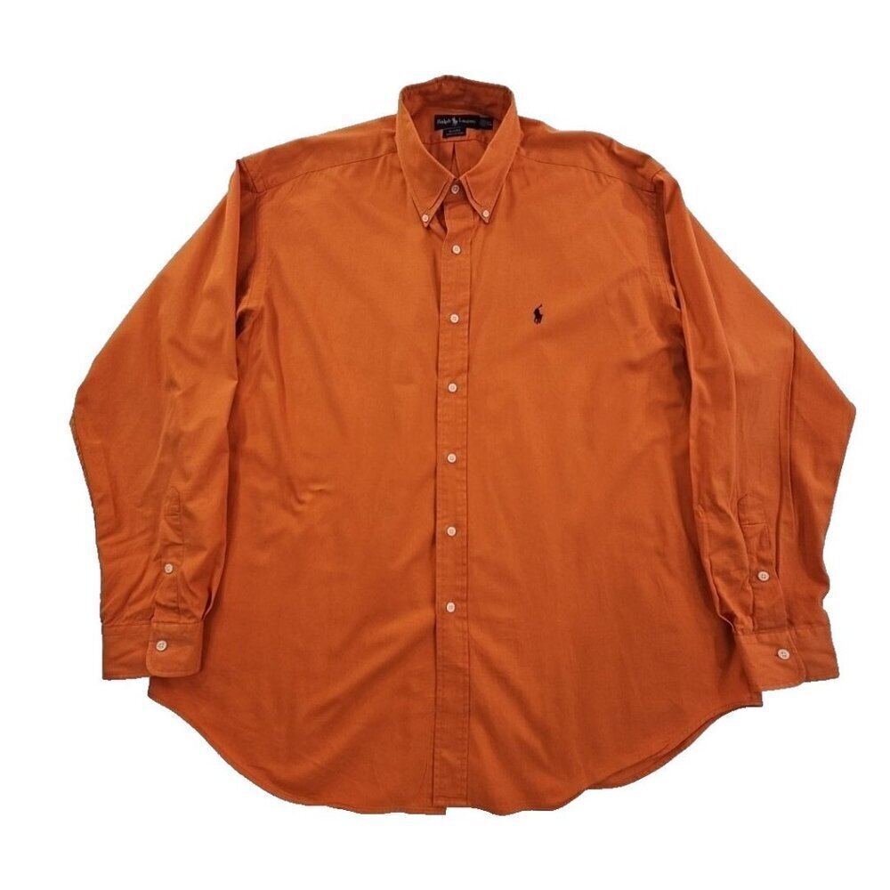Polo Ralph Lauren Blaire‎ Shirt Men's XL Orange Long Sleeve Button Down Classic
